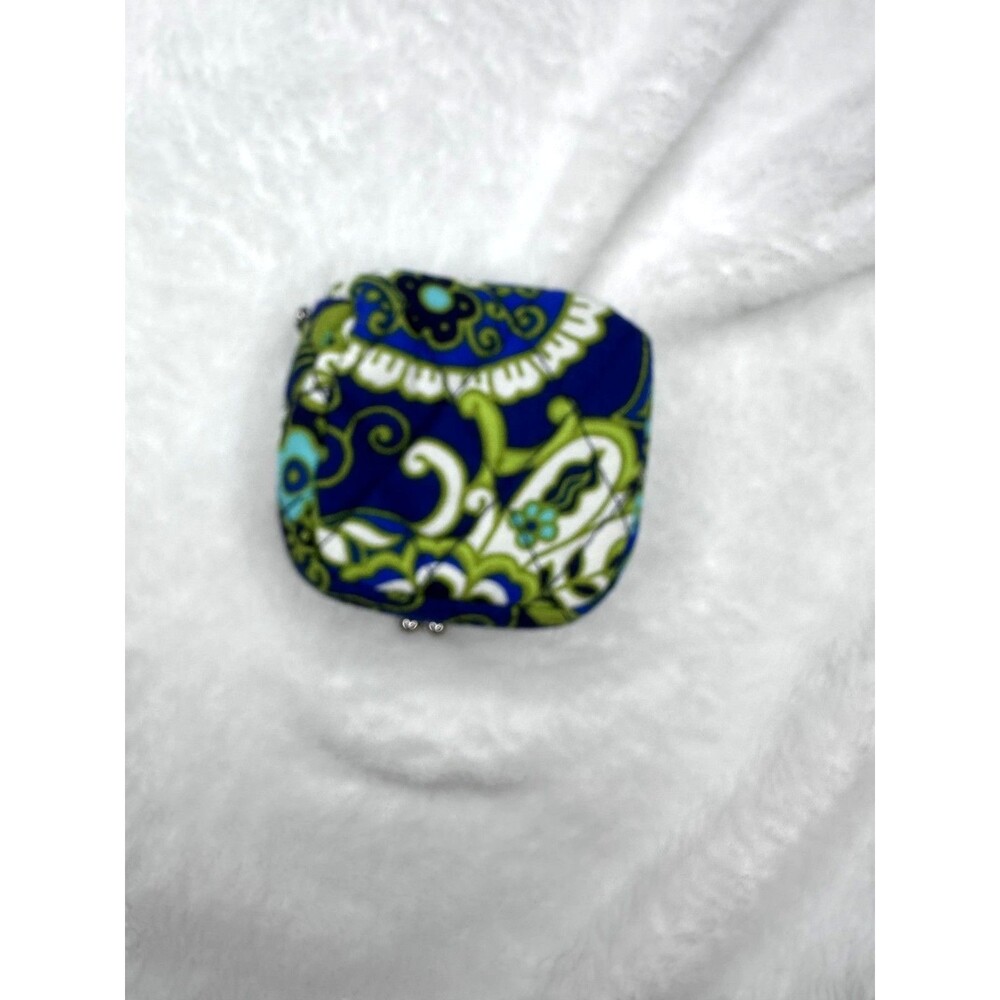 Vera Bradley Coin Wallet Womens One Size Blue Green Floral Kiss Lock Quilted - Picture 2 of 3